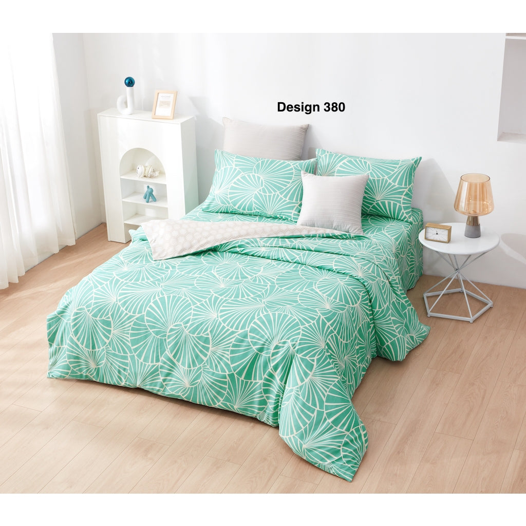 ETOZ Quilt Cover Set with Bedsheet - 950 High Thread Count - Fit Up To 16 Inches Mattress - Marble Quilt Cover