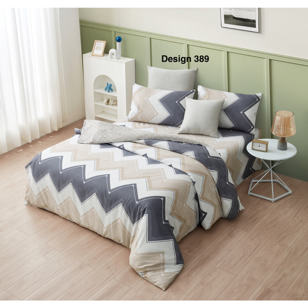 ETOZ Quilt Cover Set with Bedsheet - 950 High Thread Count - Fit Up To 16 Inches Mattress - Marble Quilt Cover