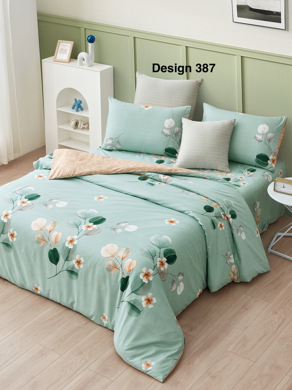 ETOZ Quilt Cover Set with Bedsheet - 950 High Thread Count - Fit Up To 16 Inches Mattress - Marble Quilt Cover