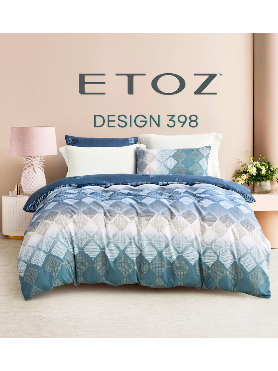 ETOZ Quilt Cover Set with Bedsheet - 950 High Thread Count - Fit Up To 16 Inches Mattress - Marble Quilt Cover