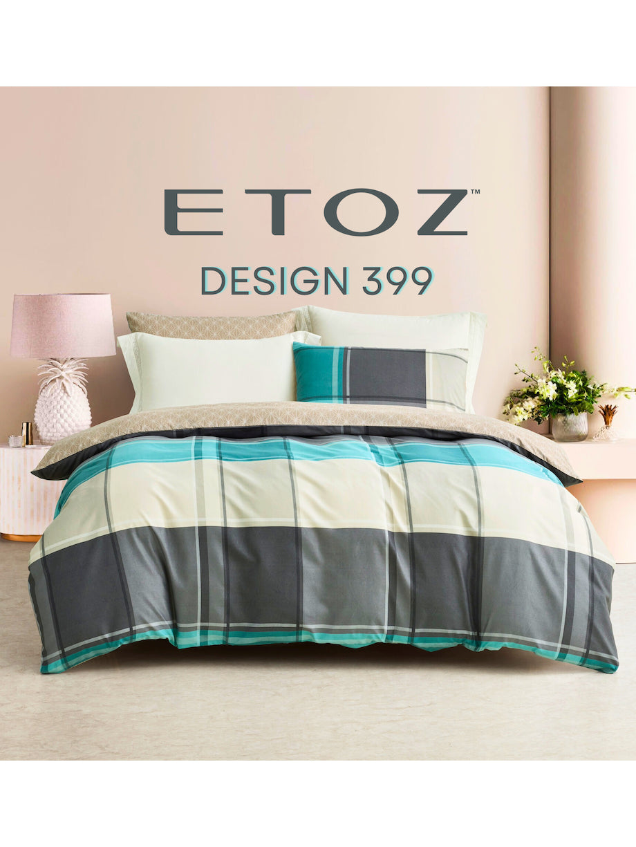 ETOZ Quilt Cover Set with Bedsheet - 950 High Thread Count - Fit Up To 16 Inches Mattress - Marble Quilt Cover