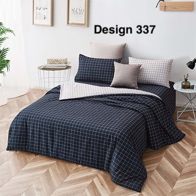ETOZ Quilt Cover Set with Bedsheet - 950 High Thread Count - Fit Up To 16 Inches Mattress - Marble Quilt Cover