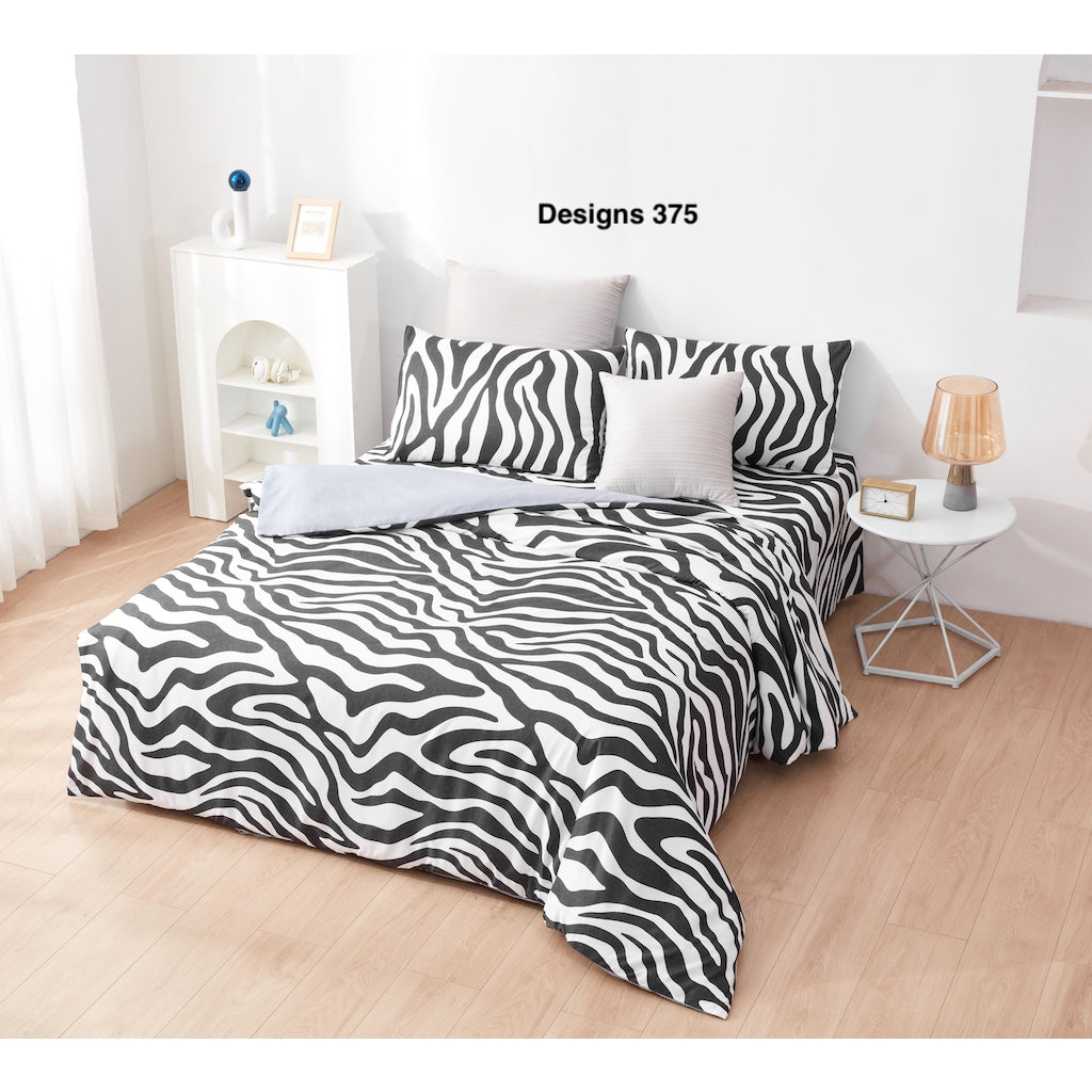 ETOZ Quilt Cover Set with Bedsheet - 950 High Thread Count - Fit Up To 16 Inches Mattress - Marble Quilt Cover
