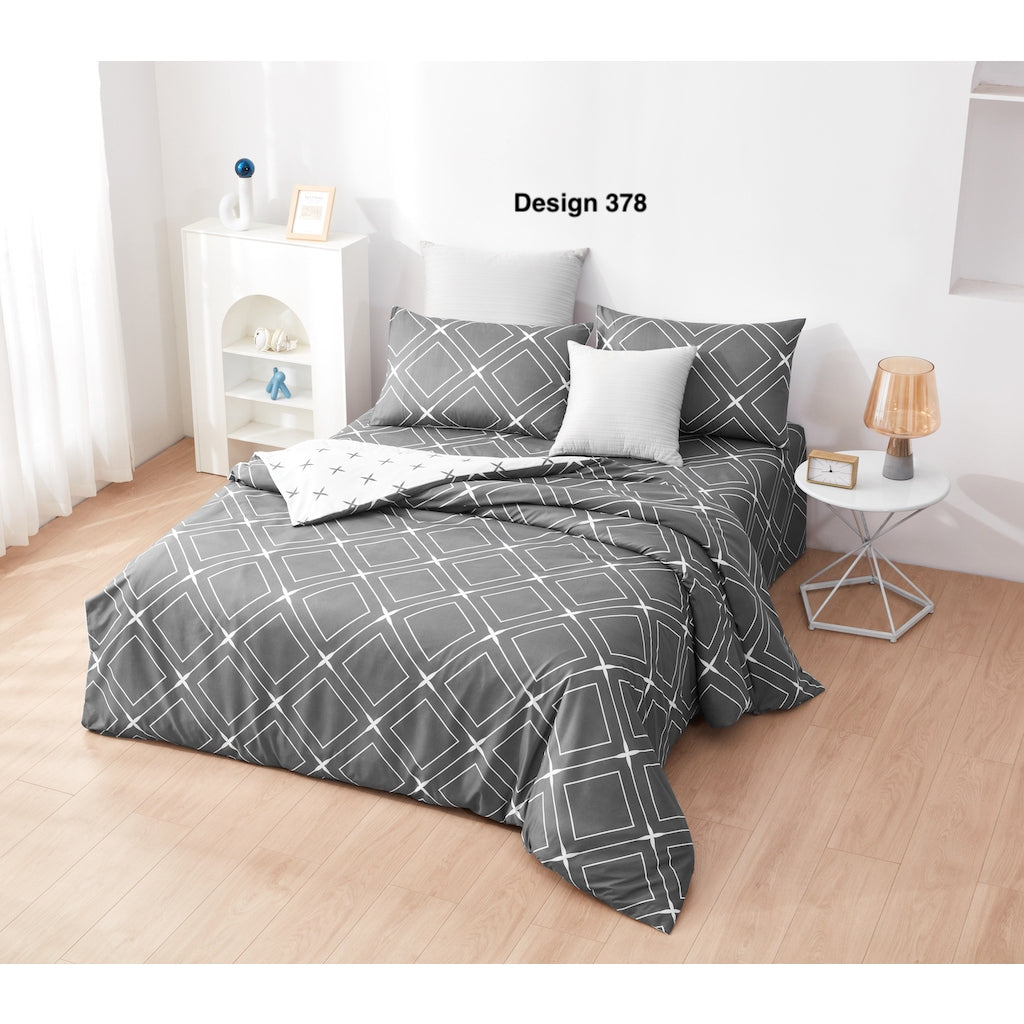 ETOZ Quilt Cover Set with Bedsheet - 950 High Thread Count - Fit Up To 16 Inches Mattress - Marble Quilt Cover