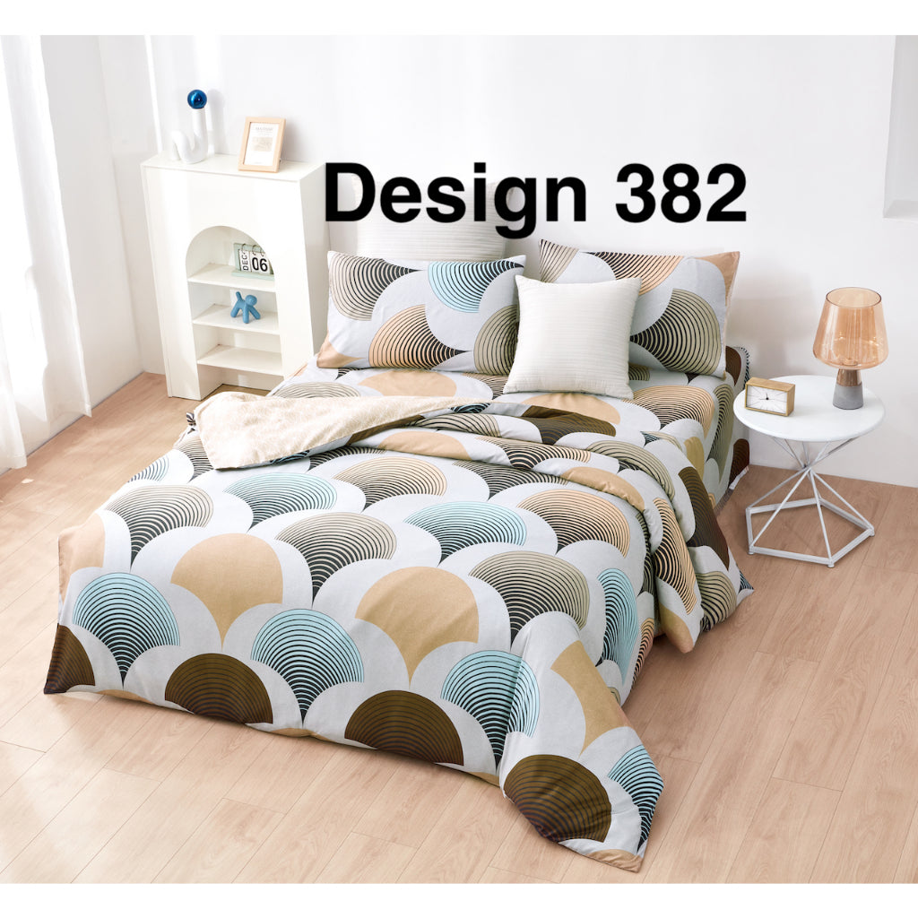 ETOZ Quilt Cover Set with Bedsheet - 950 High Thread Count - Fit Up To 16 Inches Mattress - Marble Quilt Cover