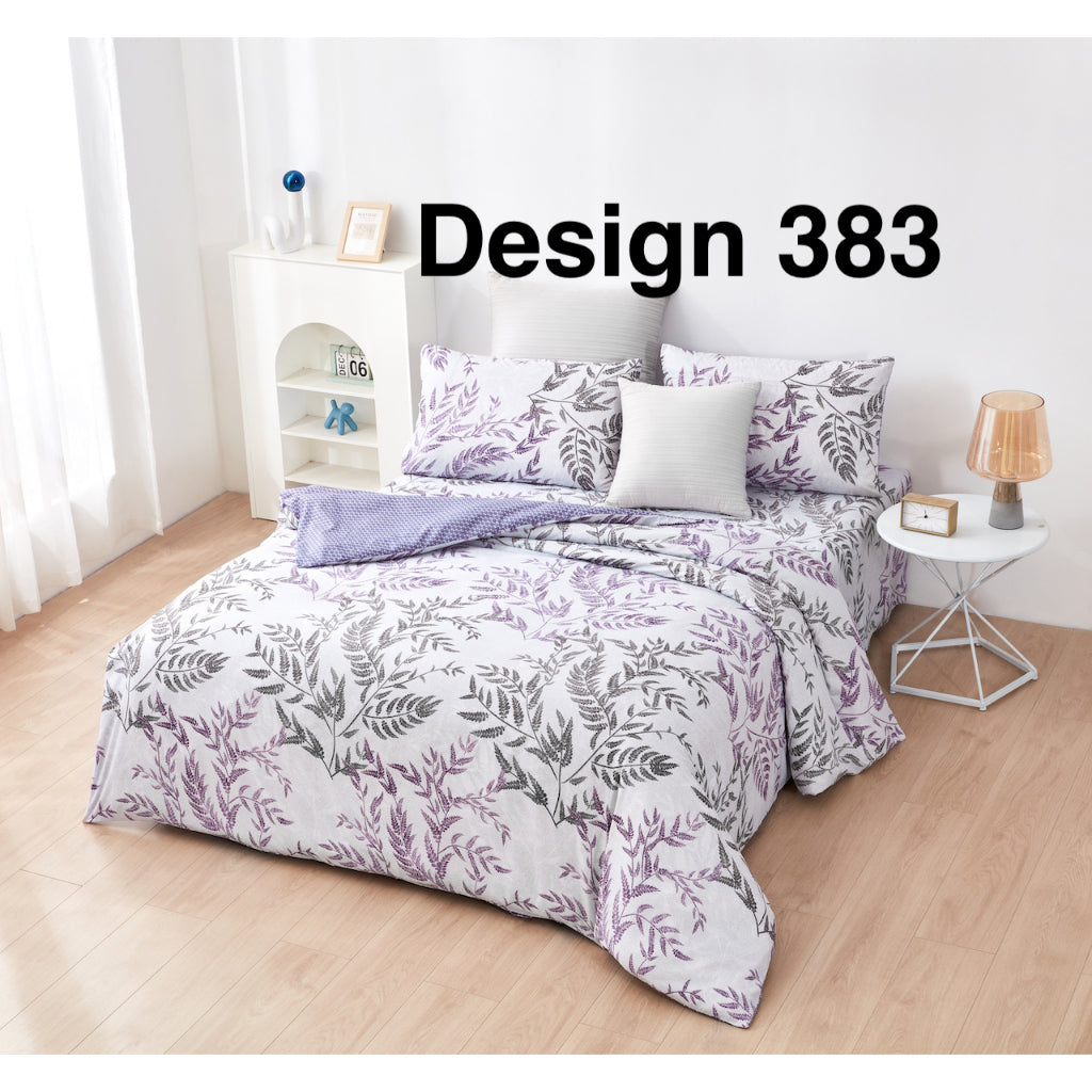 ETOZ Quilt Cover Set with Bedsheet - 950 High Thread Count - Fit Up To 16 Inches Mattress - Marble Quilt Cover