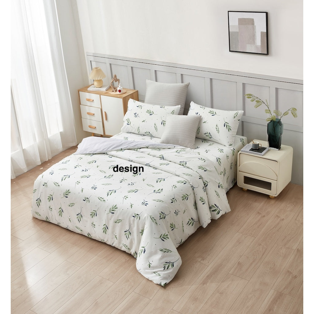 ETOZ Quilt Cover Set with Bedsheet - 950 High Thread Count - Fit Up To 16 Inches Mattress - Marble Quilt Cover