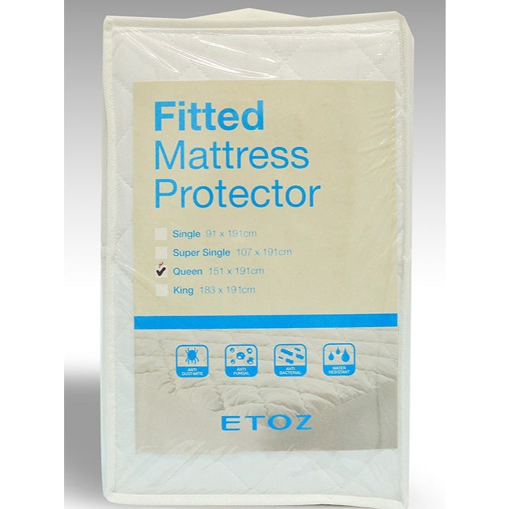ETOZ Fitted Mattress Protector - Up To 18inches Height- Quilted Mattress Pad- Fitted Mattress Pad- Anti Dust mites