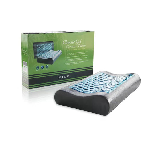 ETOZ Cooling Gel Contour Pillow -Cooling Gel pillow -Charcoal Memory Foam Pillow
