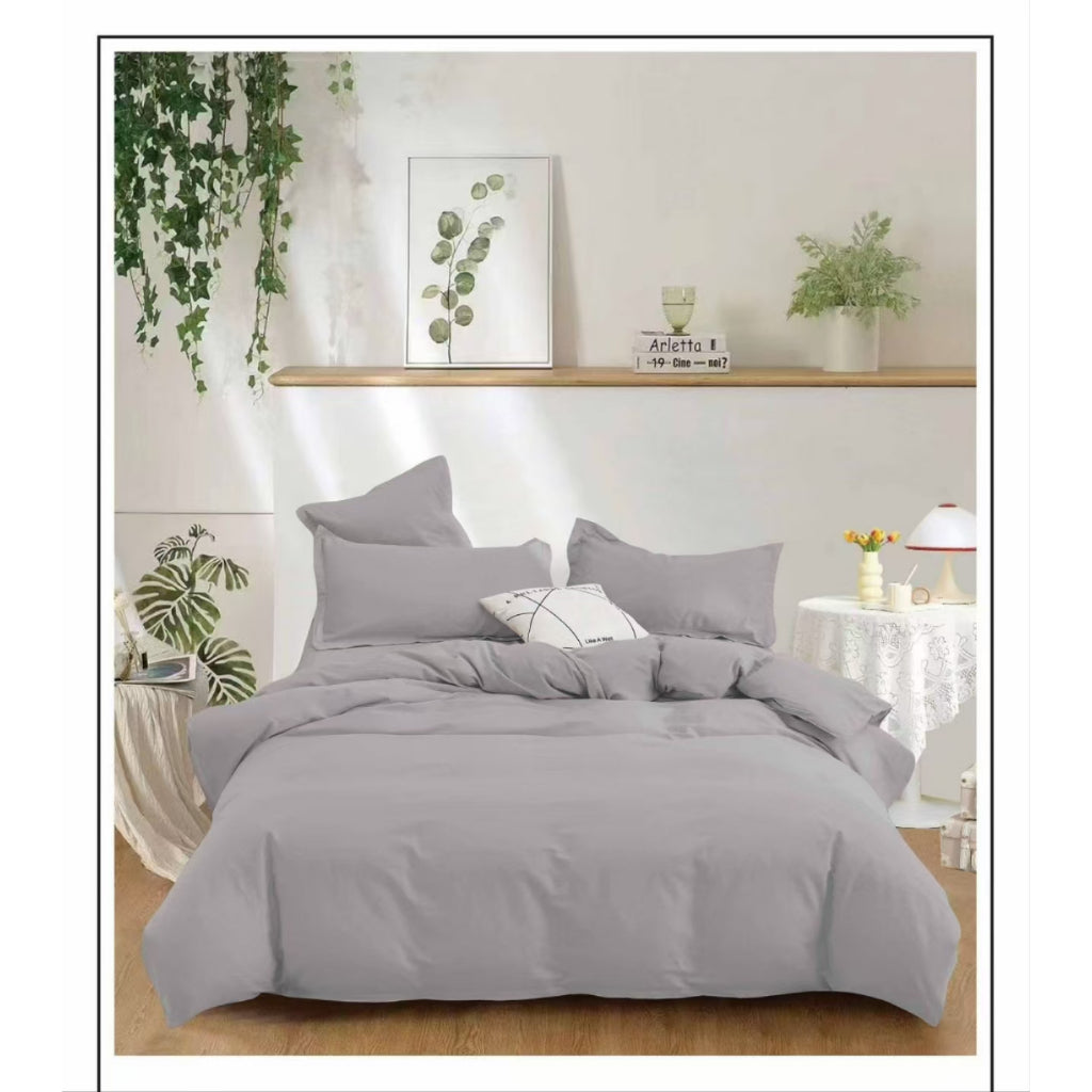 ETOZ 950 Thread Count Solid Colour Fitted Bed Sheet Set - Microfibre Fabric