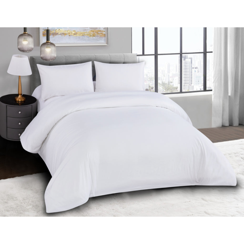 ETOZ 950 Thread Count Solid Colour Fitted Bed Sheet Set - Microfibre Fabric