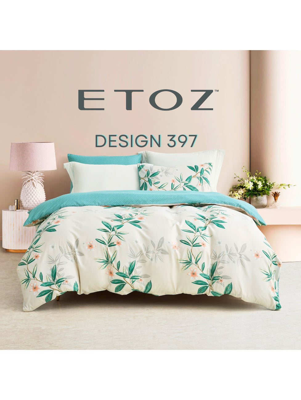 ETOZ Quilt Cover Set with Bedsheet - 950 High Thread Count - Fit Up To 16 Inches Mattress - Marble Quilt Cover