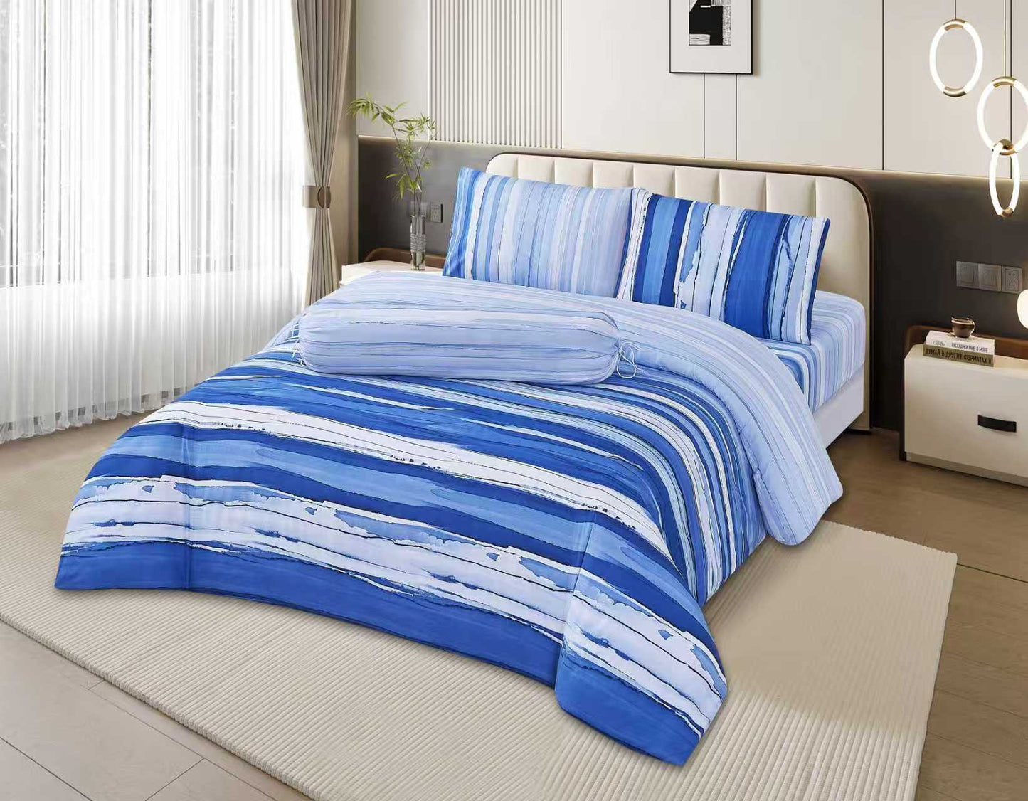ETOZ 950TC Comforter Set (with bed sheet set) - Marble Comforter- Free Pillowcase or Bolstercase