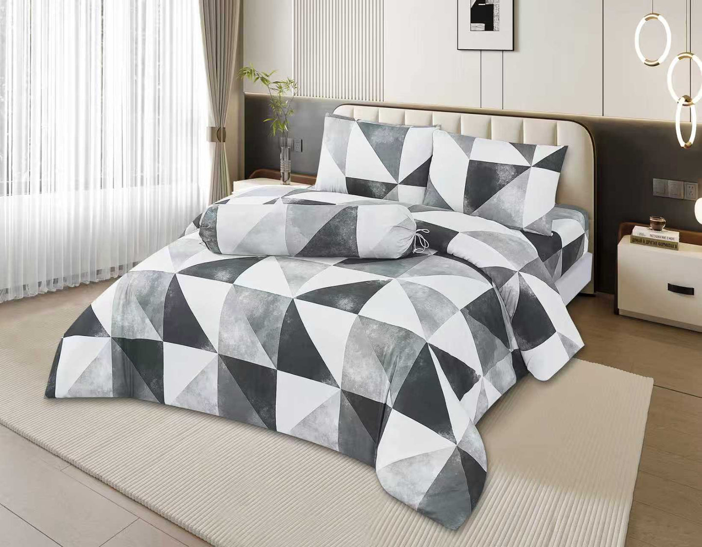 ETOZ 950TC Comforter Set (with bed sheet set) - Marble Comforter- Free Pillowcase or Bolstercase